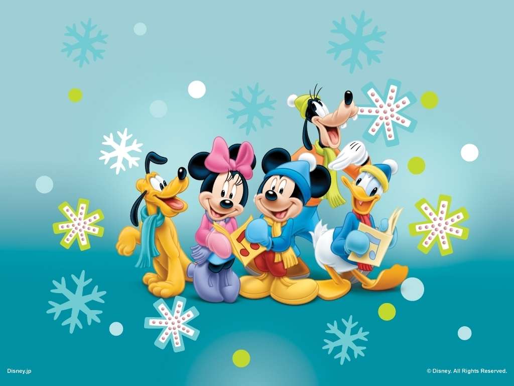 Mickey & Friends Winter Scene jigsaw puzzle online