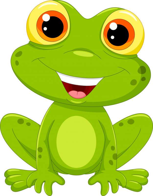 vrolijke en groene kikker legpuzzel online