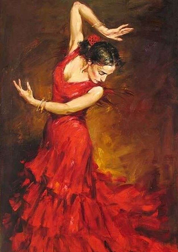 Ballerina di flamenco di pittura puzzle online