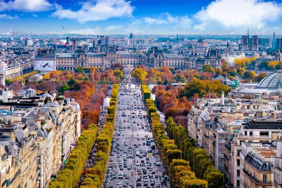 Câmpurile Elysée din Paris puzzle online