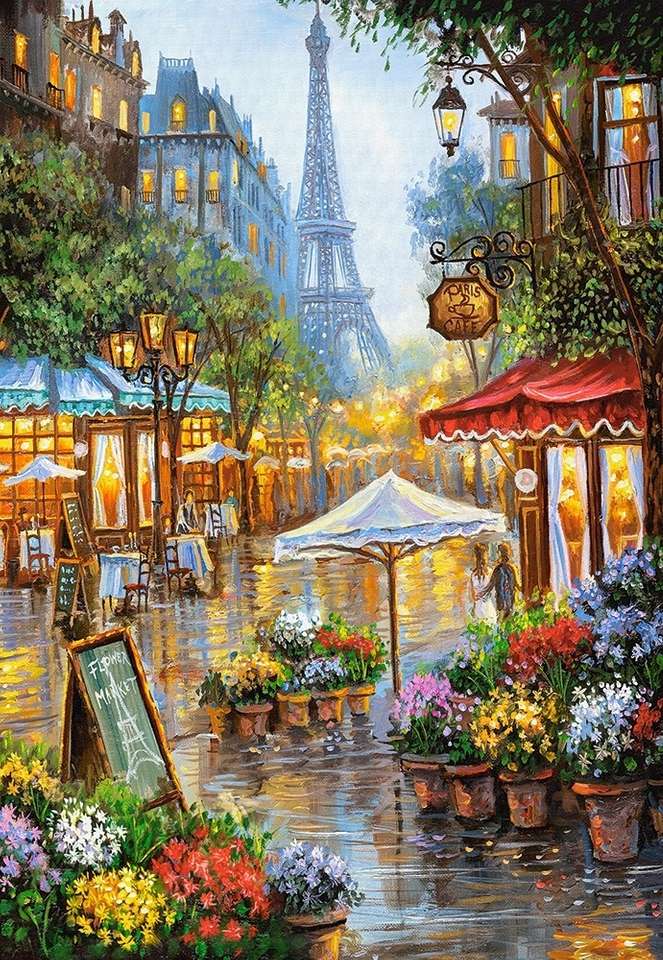 fiorista per strada a Parigi puzzle online