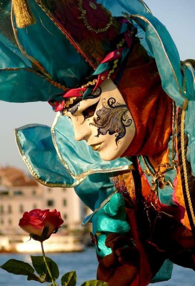 Venetianska masker och kostymer pussel på nätet