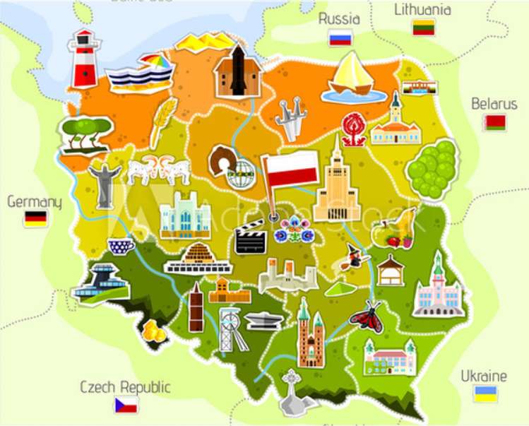 mapa Polska skládačky online
