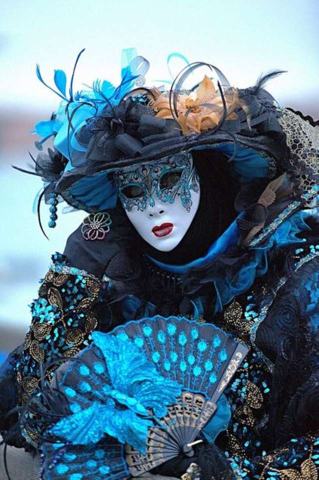 Venetianska masker och kostymer pussel på nätet