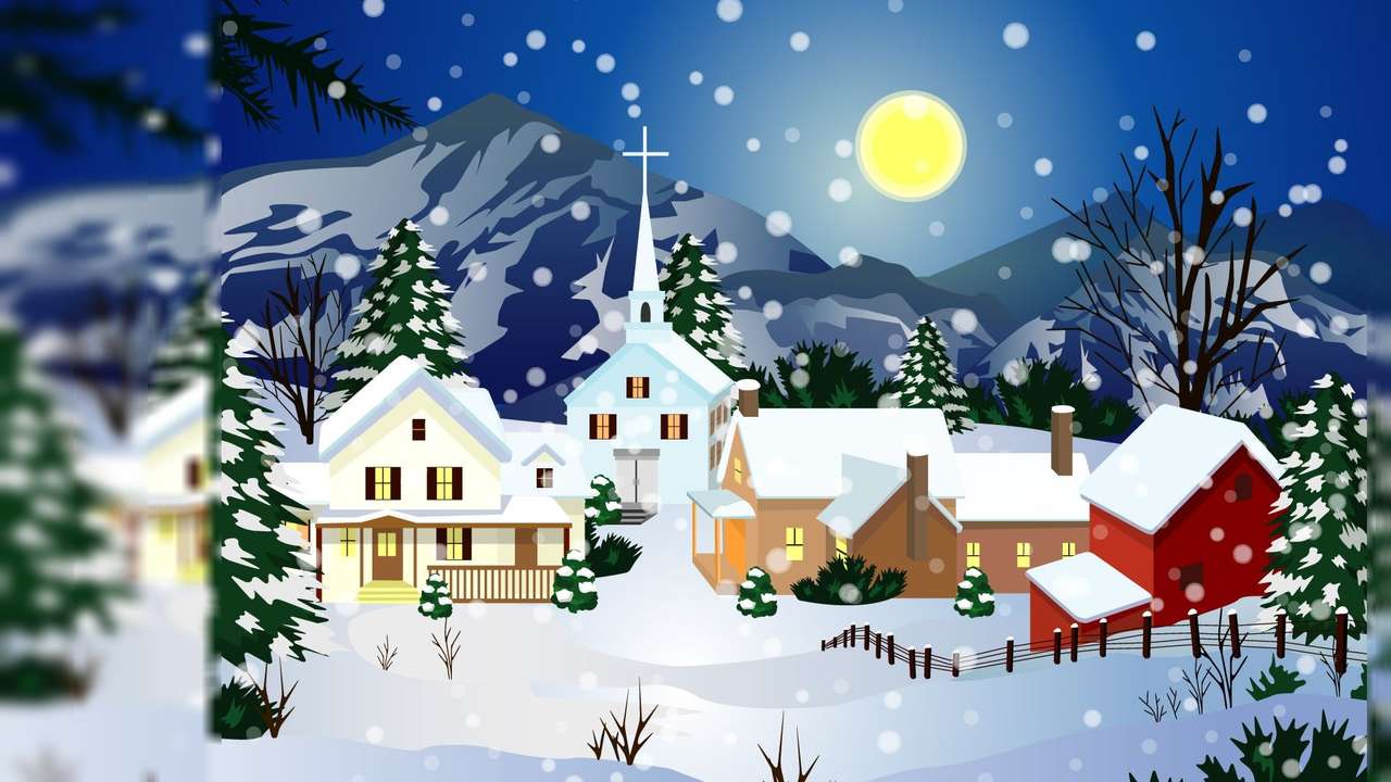Winter nacht online puzzel