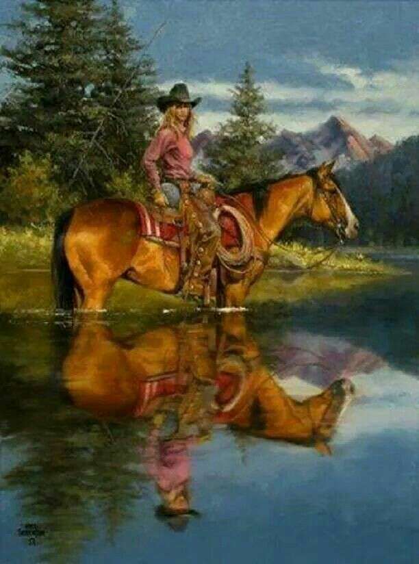 Cowboyfrau. Online-Puzzle