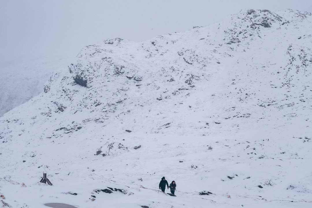 двама души, ходещи по сняг онлайн пъзел