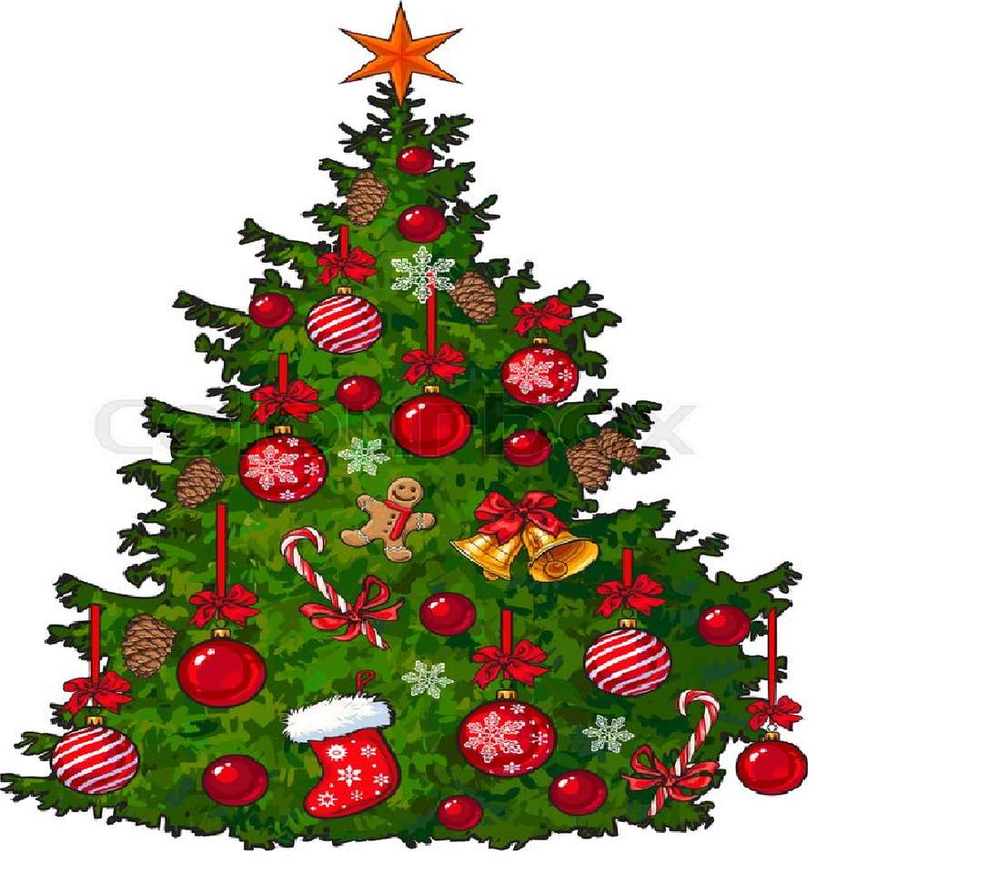 El árbol de Navidad decorado rompecabezas en línea