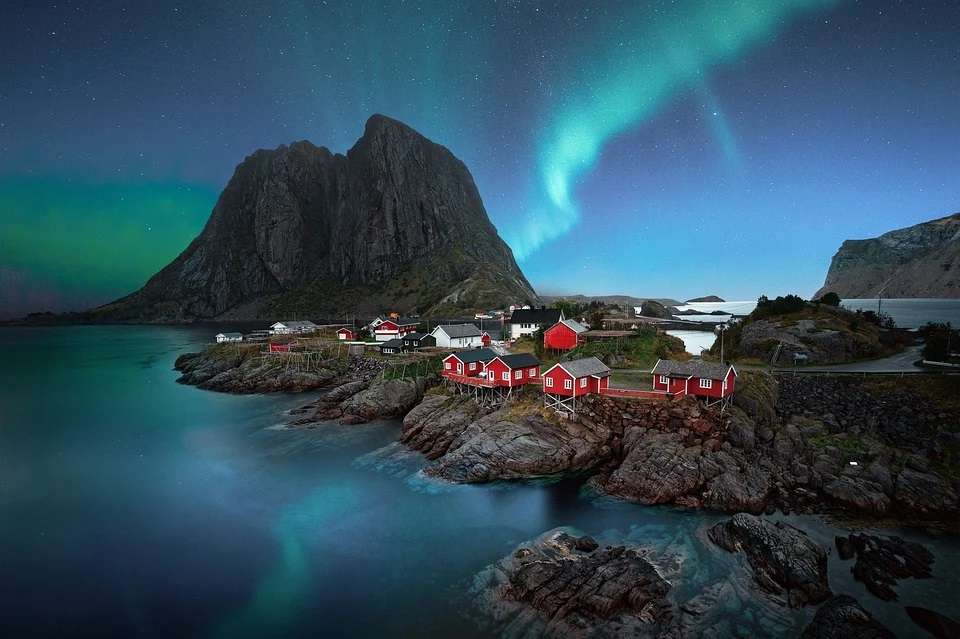 aurora boreală în Norvegia jigsaw puzzle online