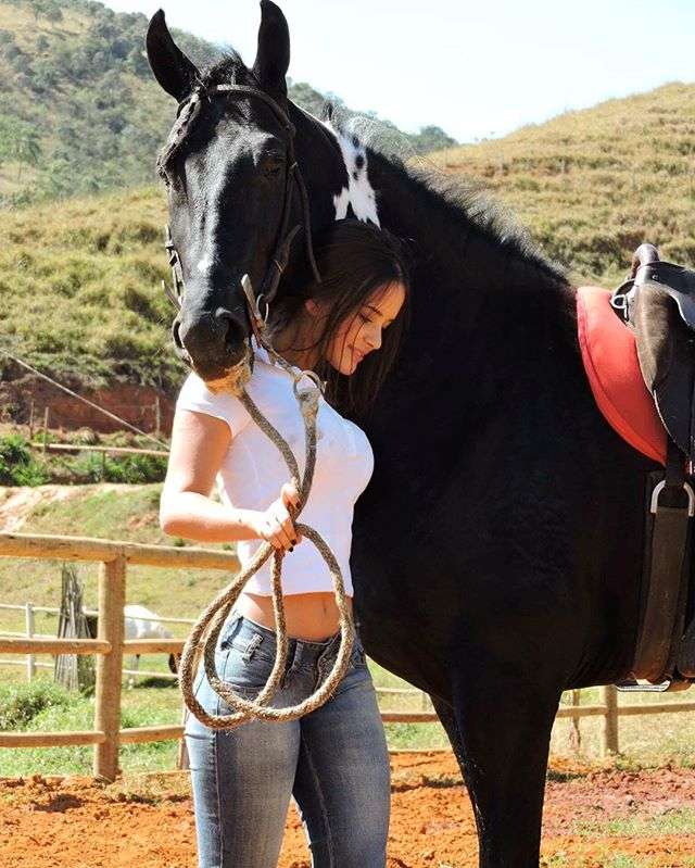 騎手と彼女の馬 ジグソーパズルオンライン