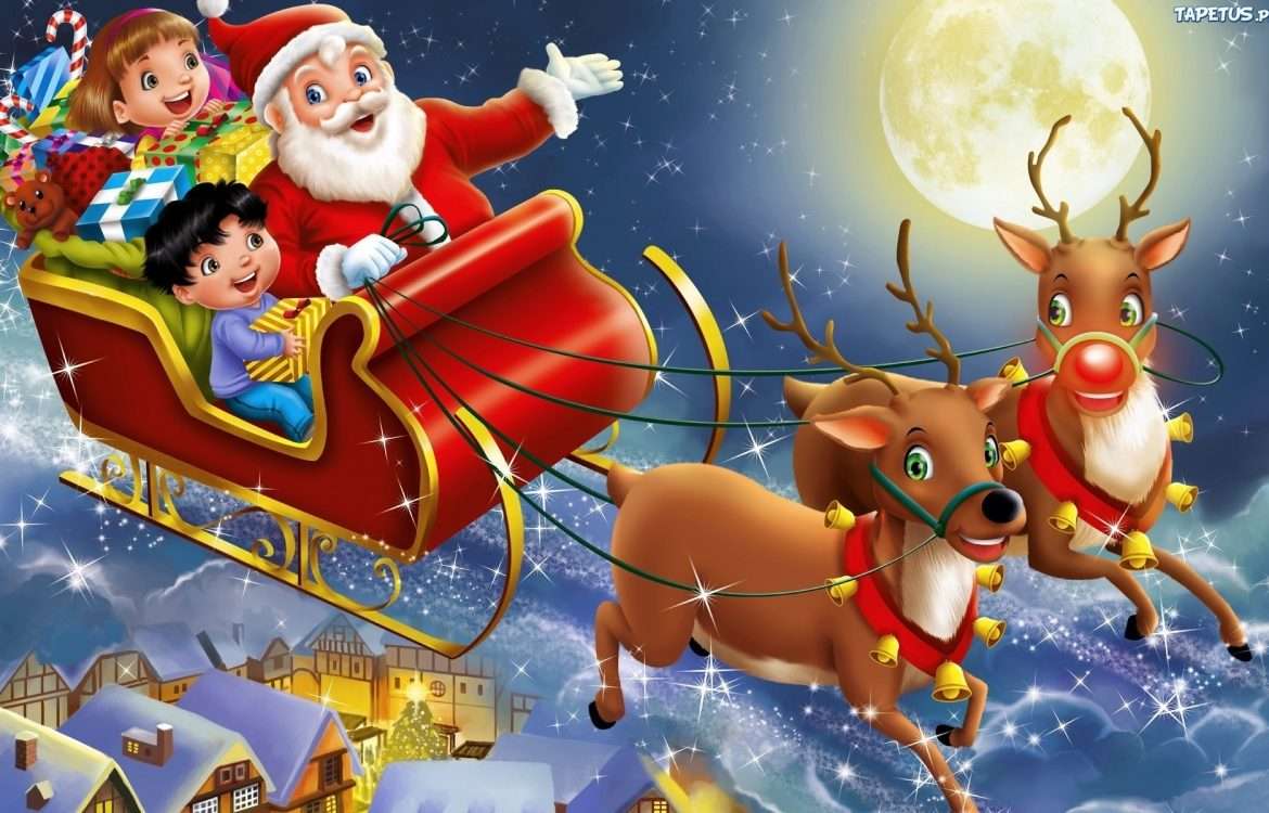 Άγιος Βασίλης με τάρανδο παζλ online