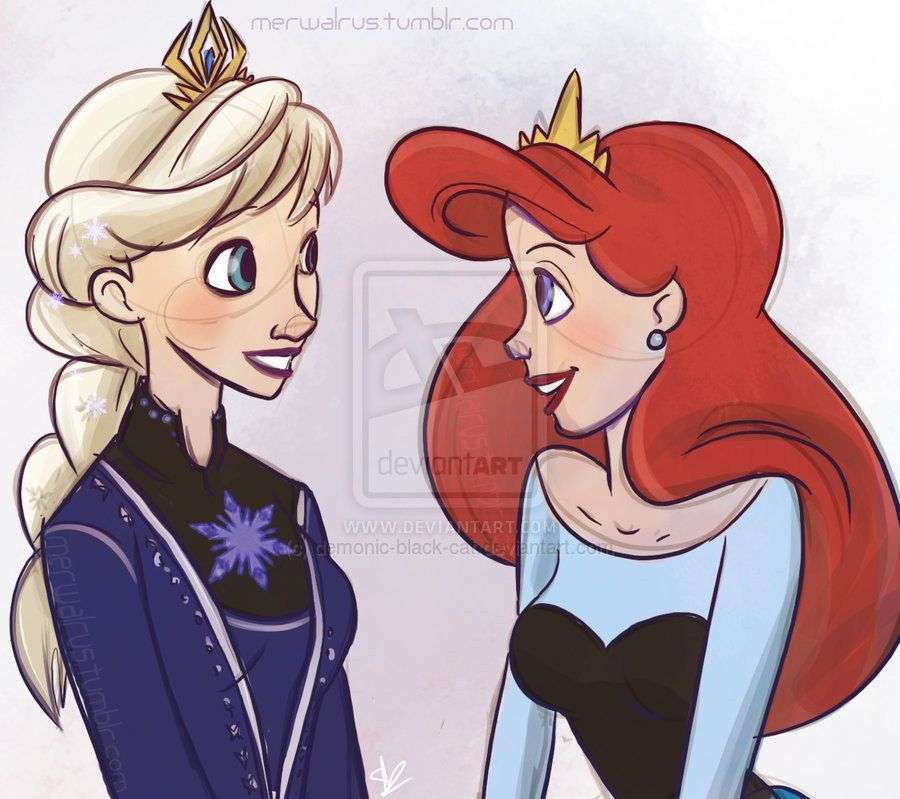 Ariel und Elsa Puzzlespiel online