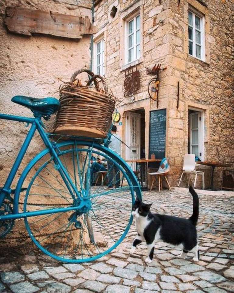 Alley in Italy restaurant și pisică puzzle online