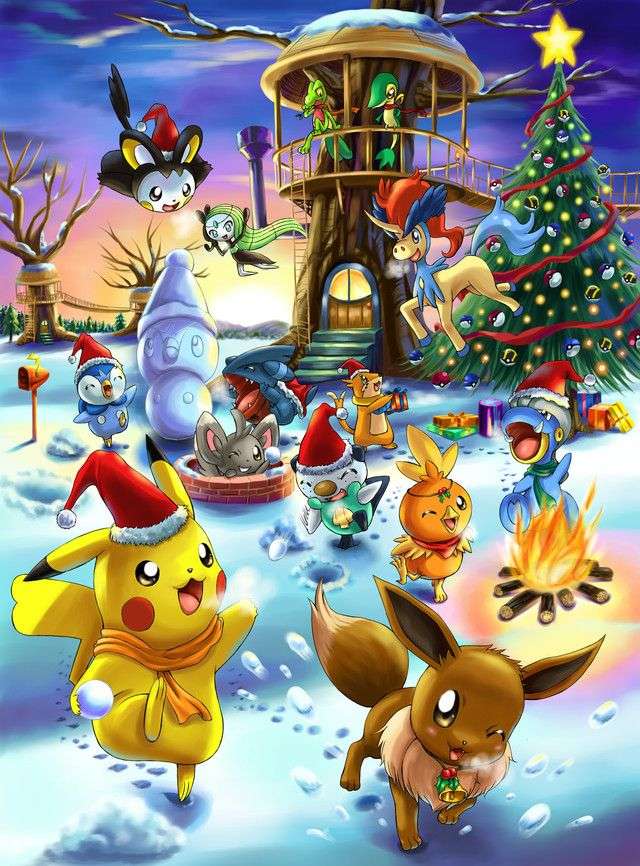 Pokémon Puzzle Paysage de Noël puzzle en ligne