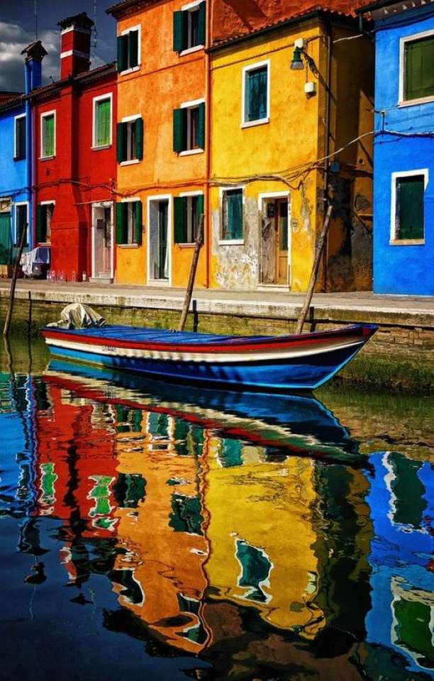 Barevné domy v Benátkách skládačky online