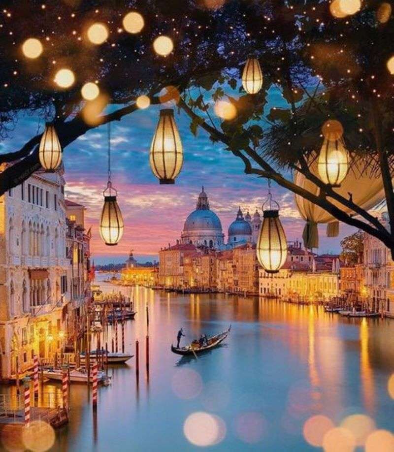 Venedig Grande Canale am Abend Puzzlespiel online