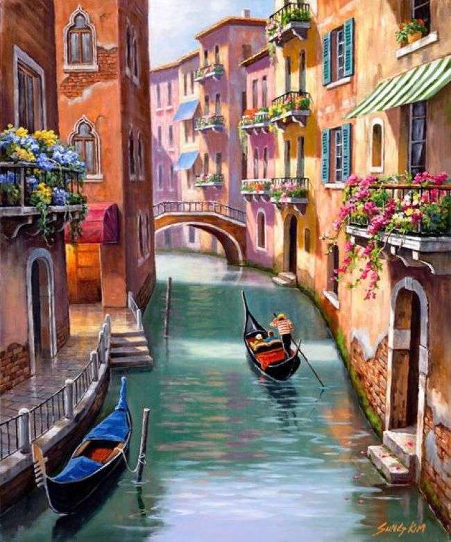 Gondolele canalului din Veneția puzzle online