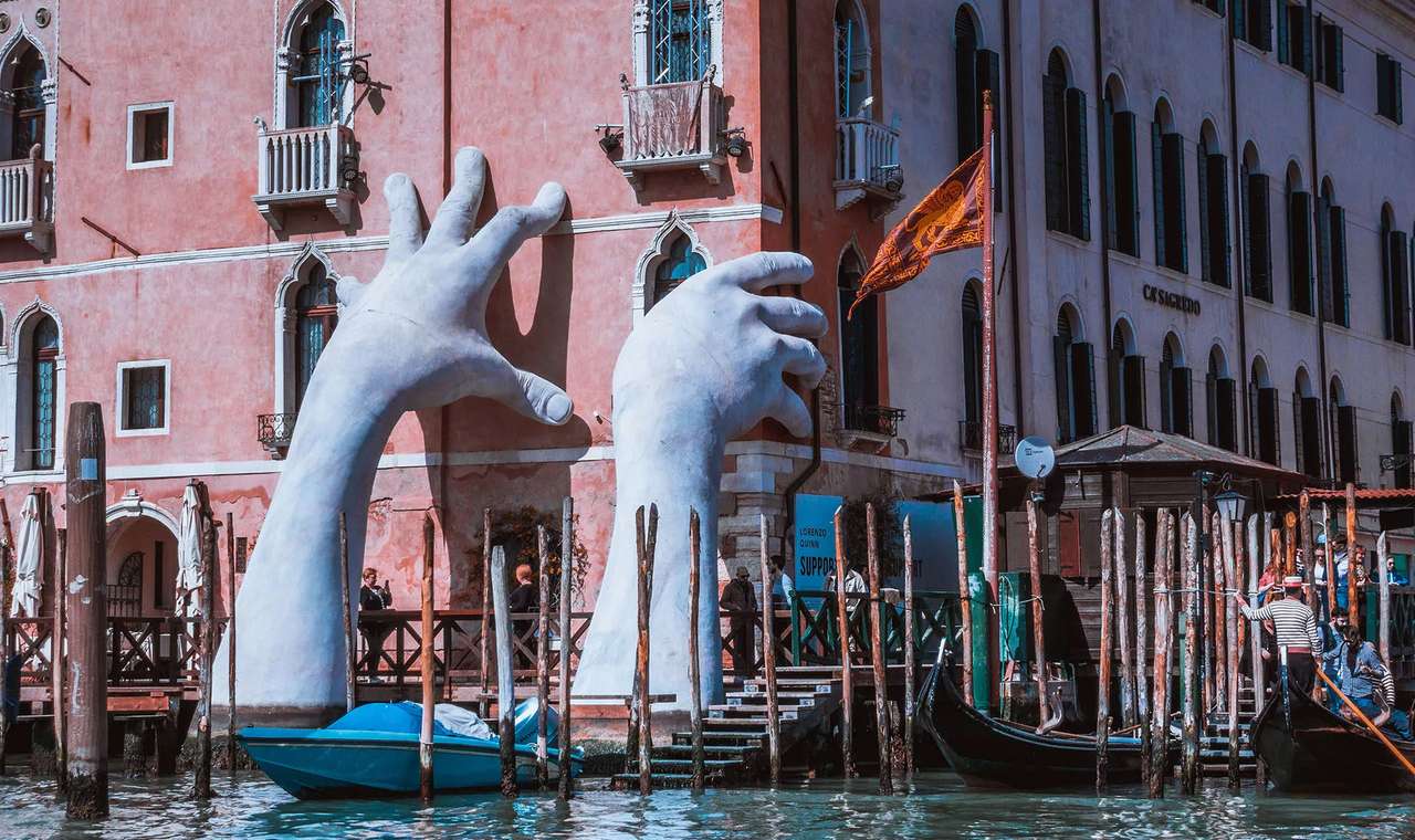 Venice art project on the Grand Canal jigsaw puzzle online