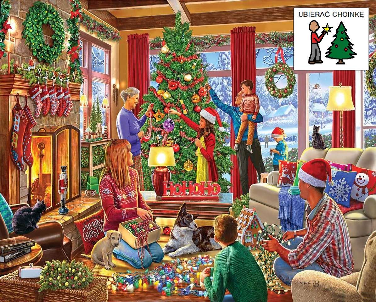 διακόσμηση του χριστουγεννιάτικου δέντρου παζλ online