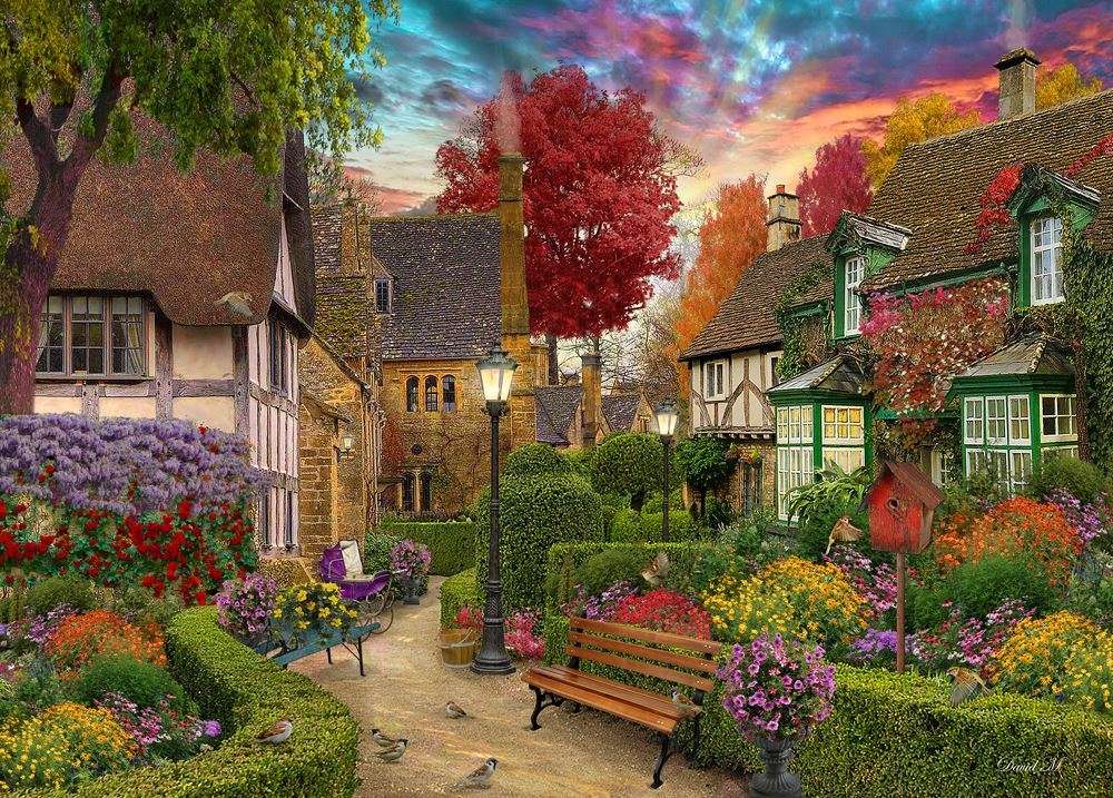Cottage e un vicolo nel parco puzzle online