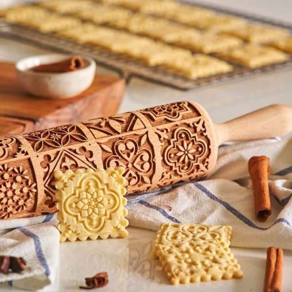 biscoitos padronizados feitos por um rolo de massa puzzle online