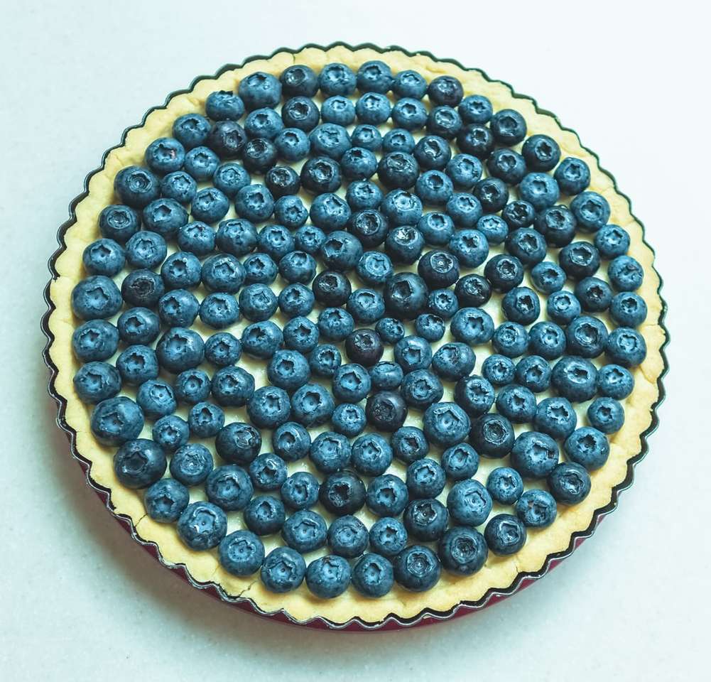 blueberry cheesecake on white surface online puzzle