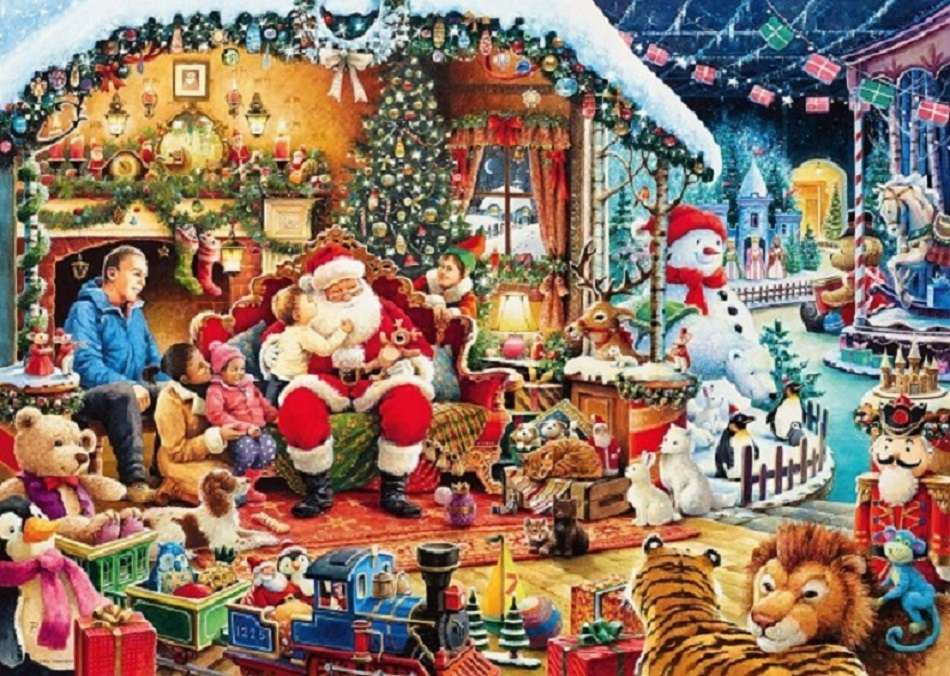 Дядо Коледа с подаръци. онлайн пъзел