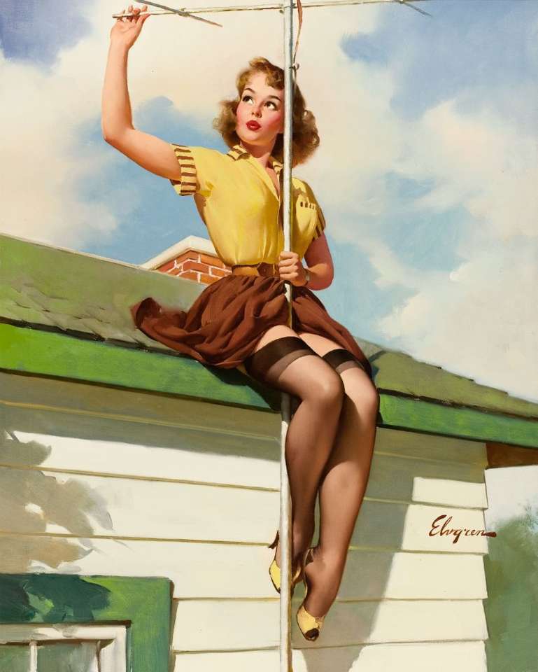 Pin up girl puzzle online