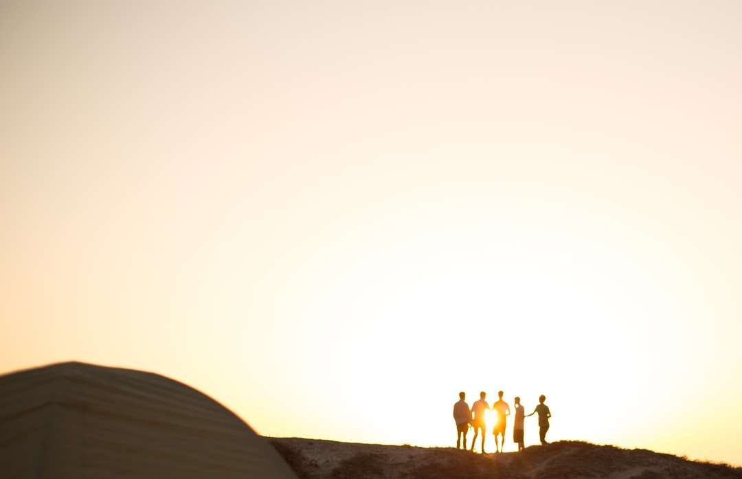 vijf mannen staan ​​op een klif legpuzzel online