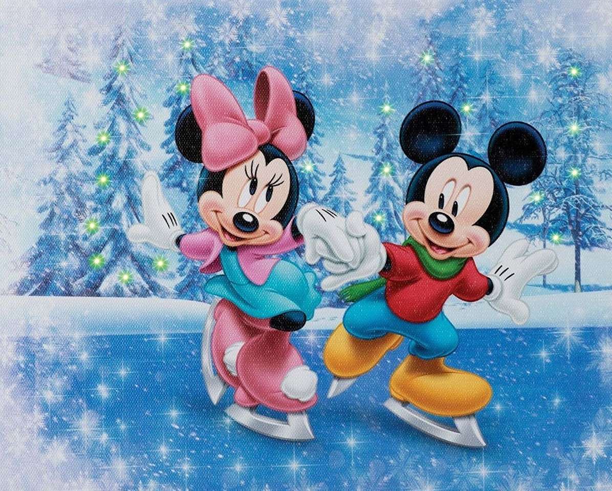 Mickey y Minnie Mouse patinaje rompecabezas en línea