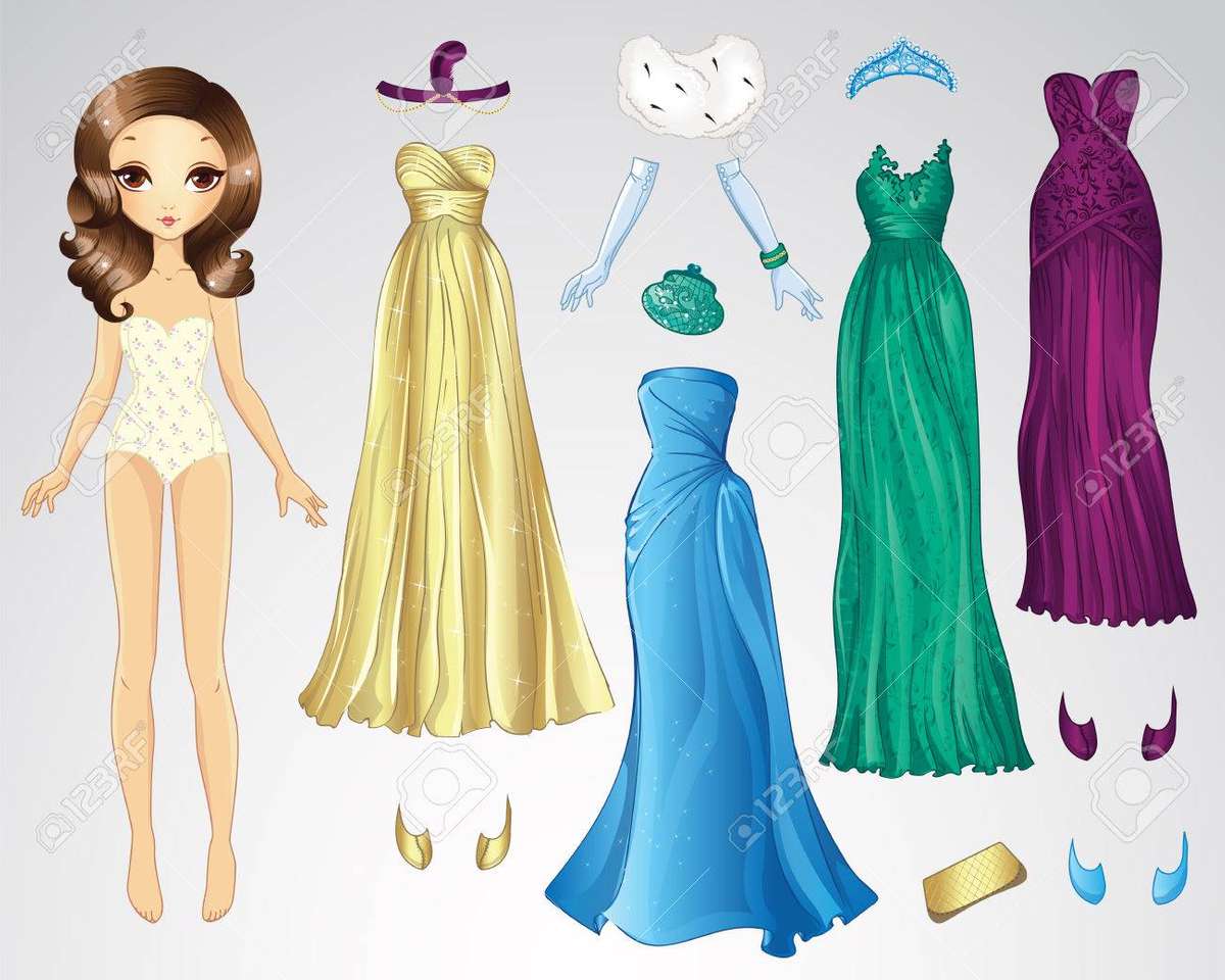 panenka se společenskými šaty skládačky online