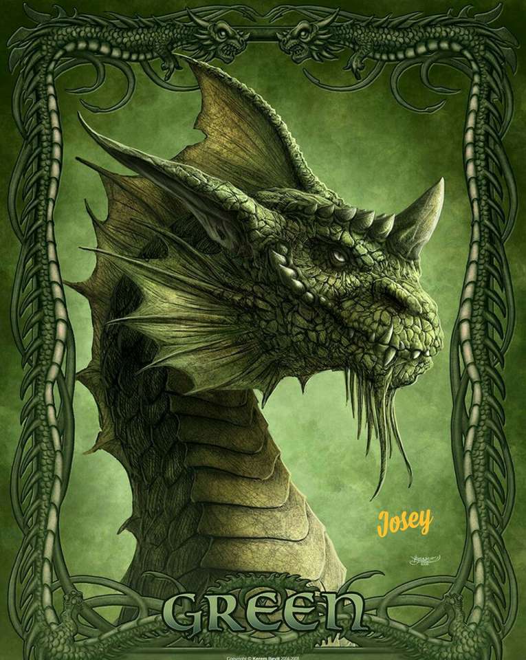 Dragon vert. puzzle en ligne