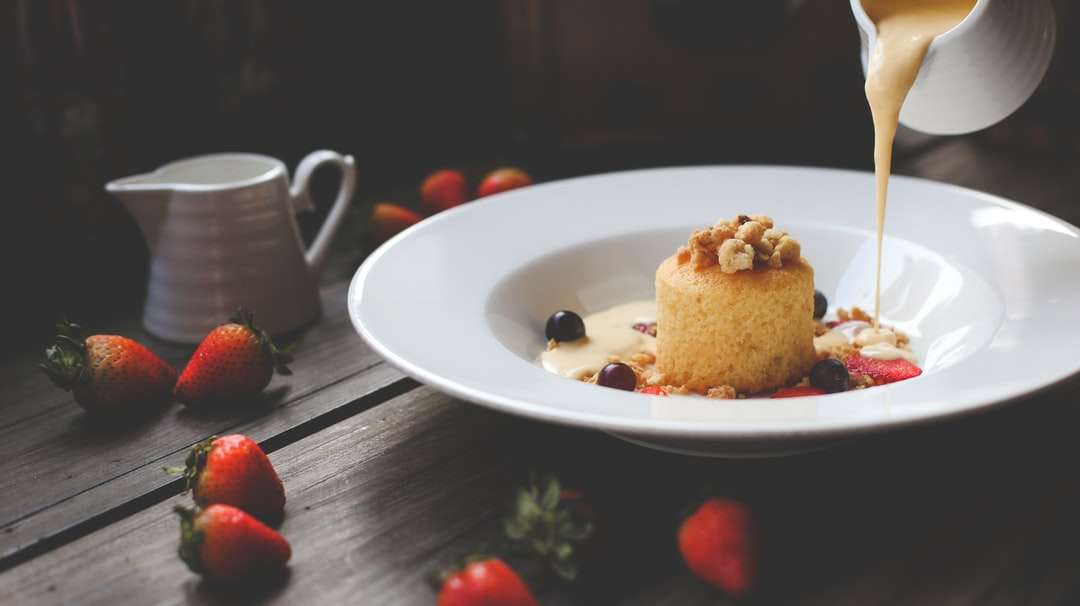 aardbeientaart dessert met room legpuzzel online