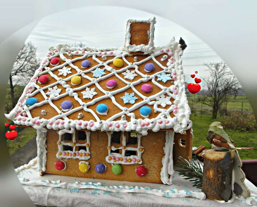 пряничный домик на рождество онлайн-пазл
