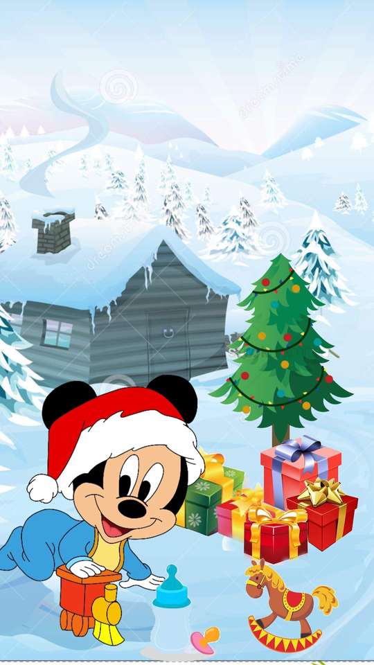 Kerst mickey mouse legpuzzel online
