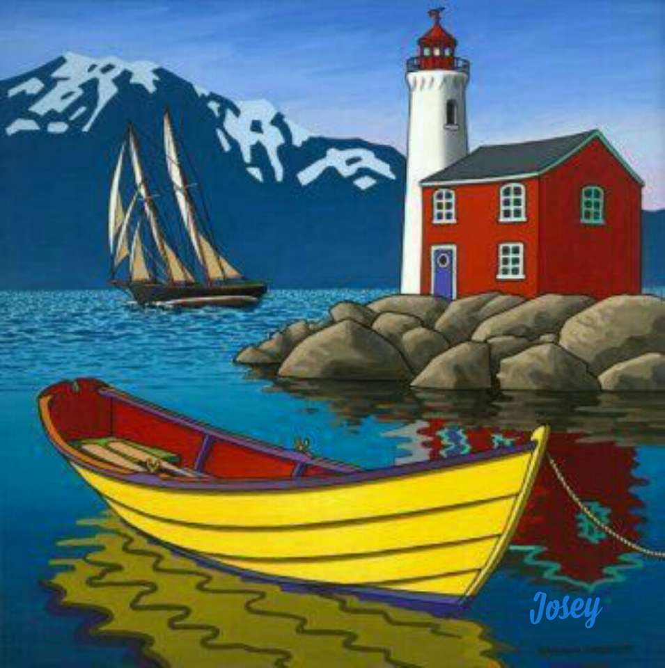 Yellow boat. jigsaw puzzle online