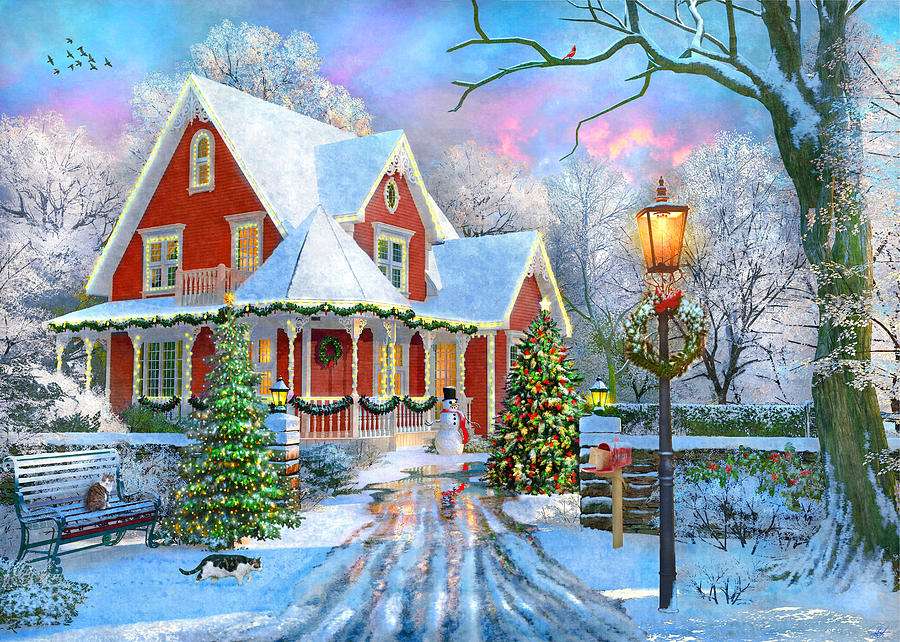 casa durante le festività natalizie puzzle online