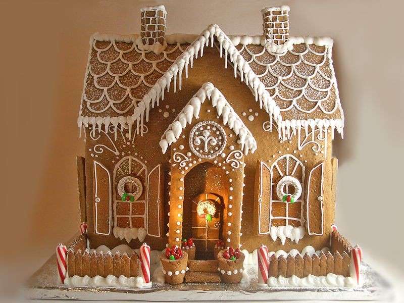 Lebkuchenhaus zu Weihnachten Online-Puzzle