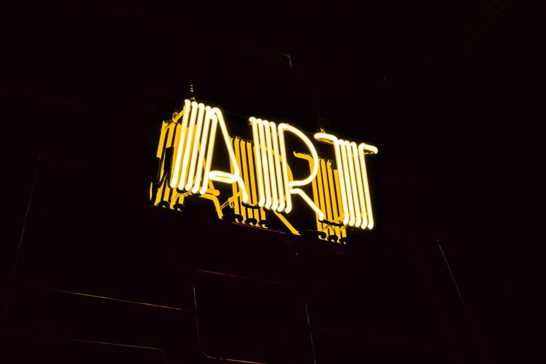 минималистская фотография желтого искусства неоновых световых вывесок пазл онлайн