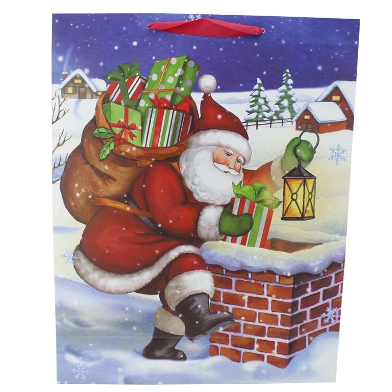 Père Noël sur la cheminée puzzle en ligne