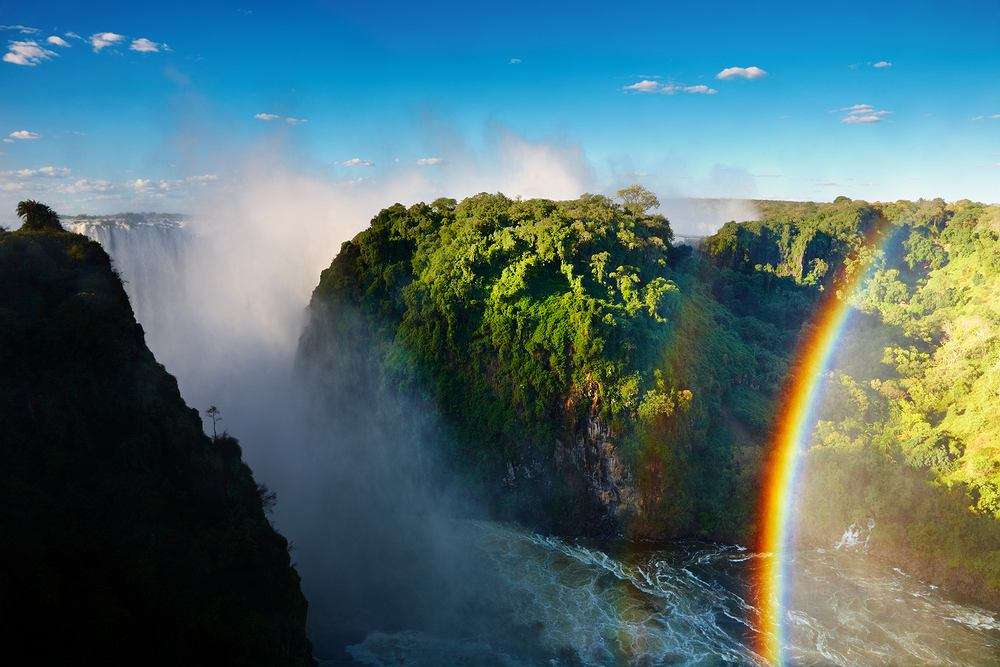 Wasserfall, Regenbogen Puzzlespiel online