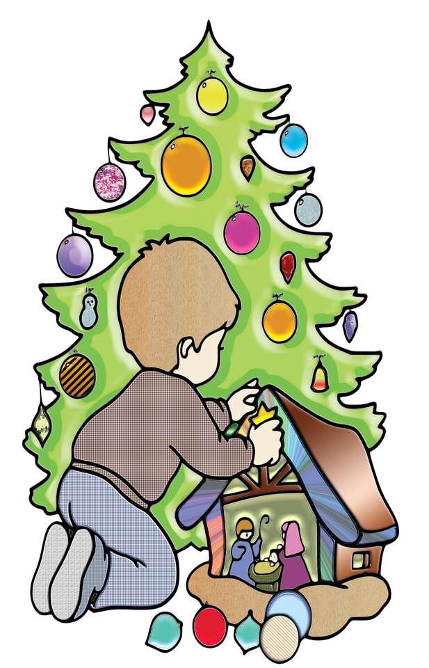 Nous décorons un sapin de Noël puzzle en ligne