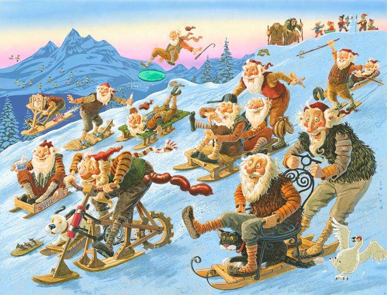 Isländsk jule på släde Pussel online