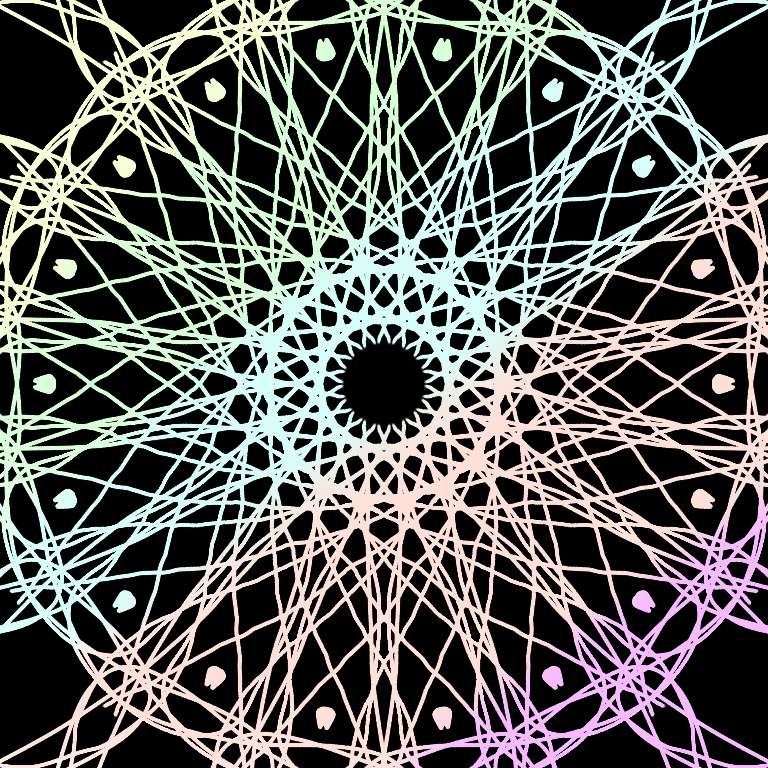 Mandala på en svart bakgrund Pussel online