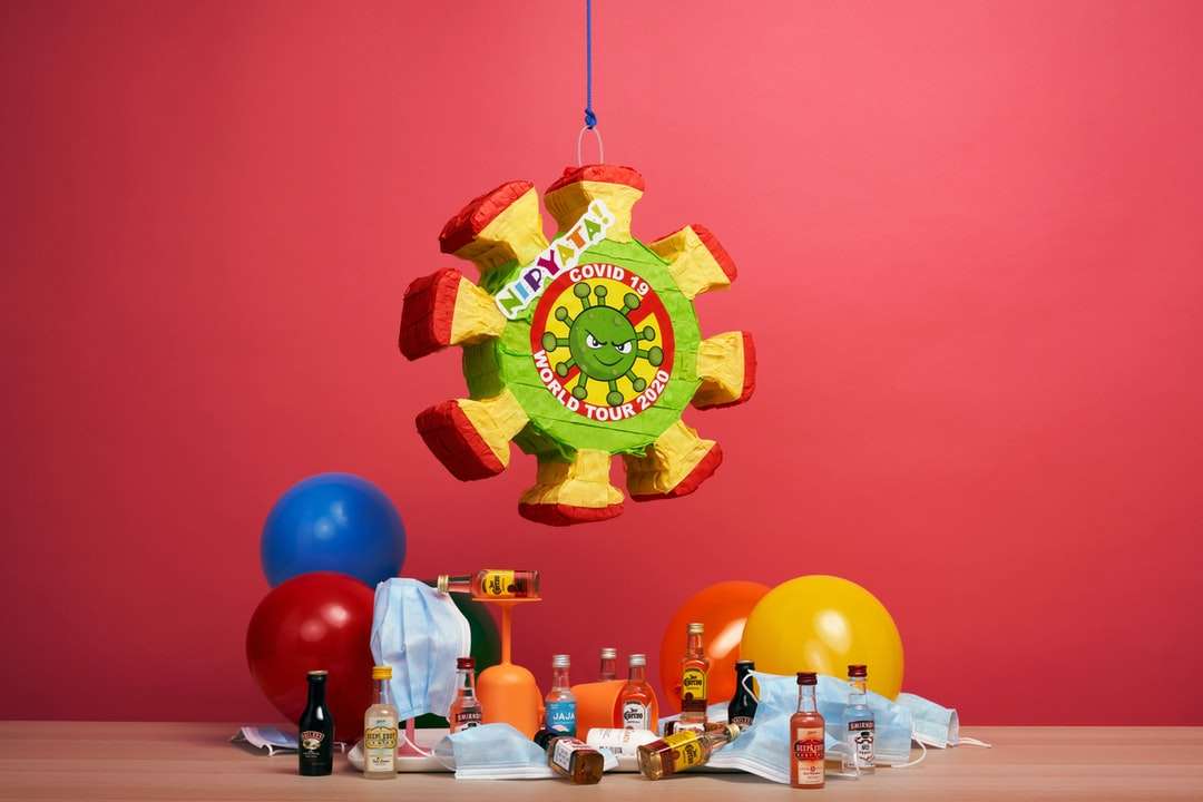 roodgroene en gele ballon online puzzel