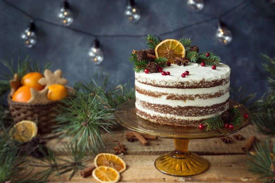 κέικ μελοψωμάτων για τα Χριστούγεννα online παζλ