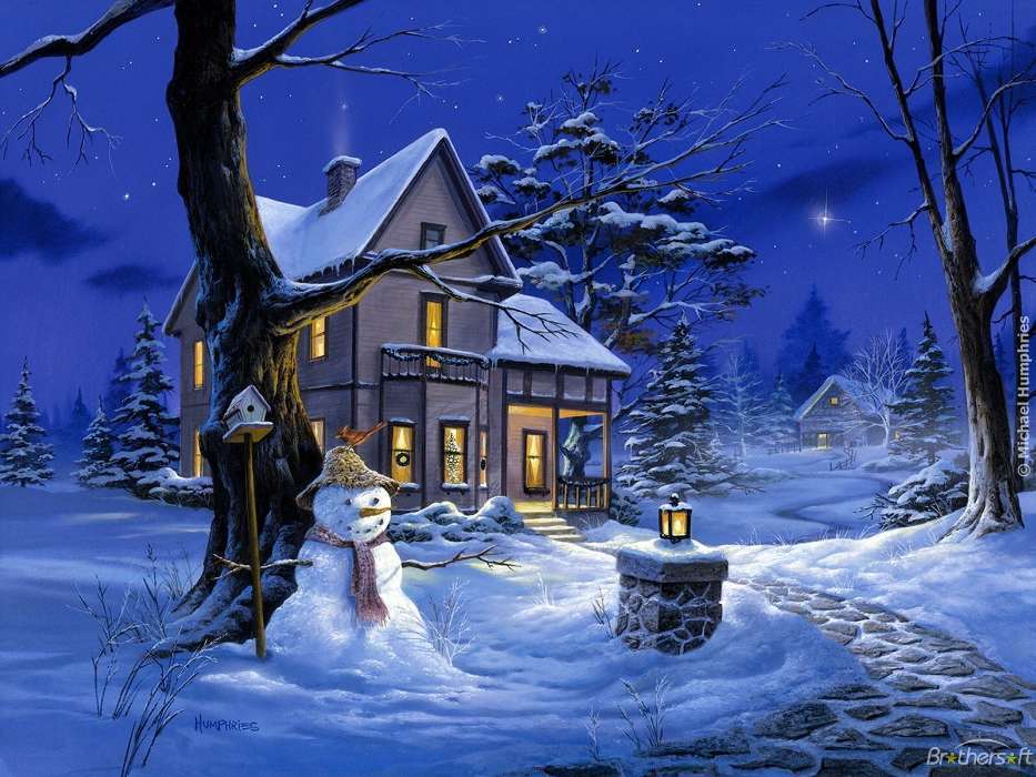 huis in de winter legpuzzel online