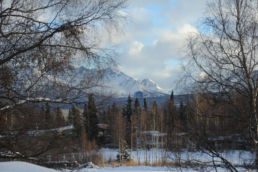 schneebedeckter Berg unter bewölktem Himmel während des Tages Puzzlespiel online