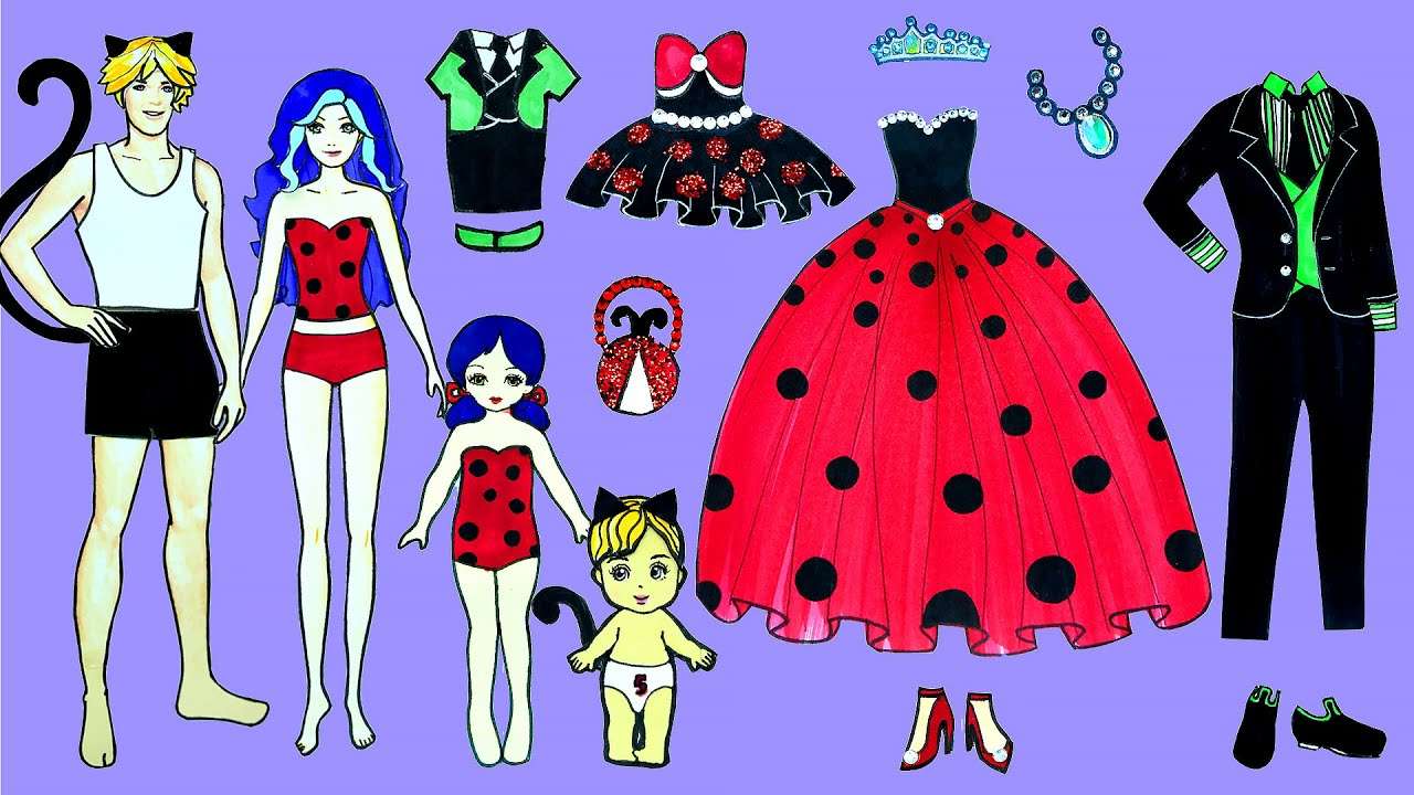 Barbie Ladybug και Cat Doll παζλ online