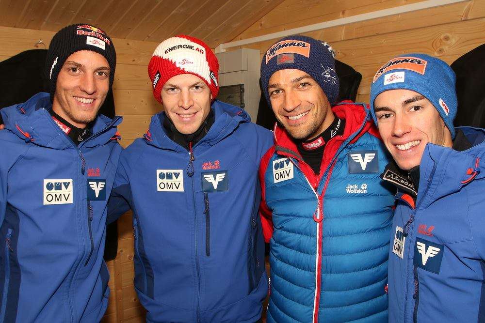 Австрийски ски скачачи. онлайн пъзел